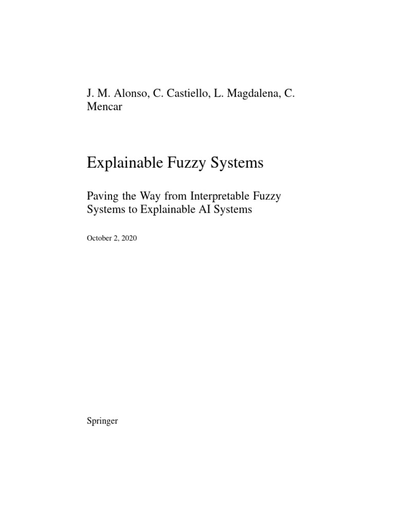 Explainable Fuzzy Systems in AI | PDF | Fuzzy Logic | Artificial ...