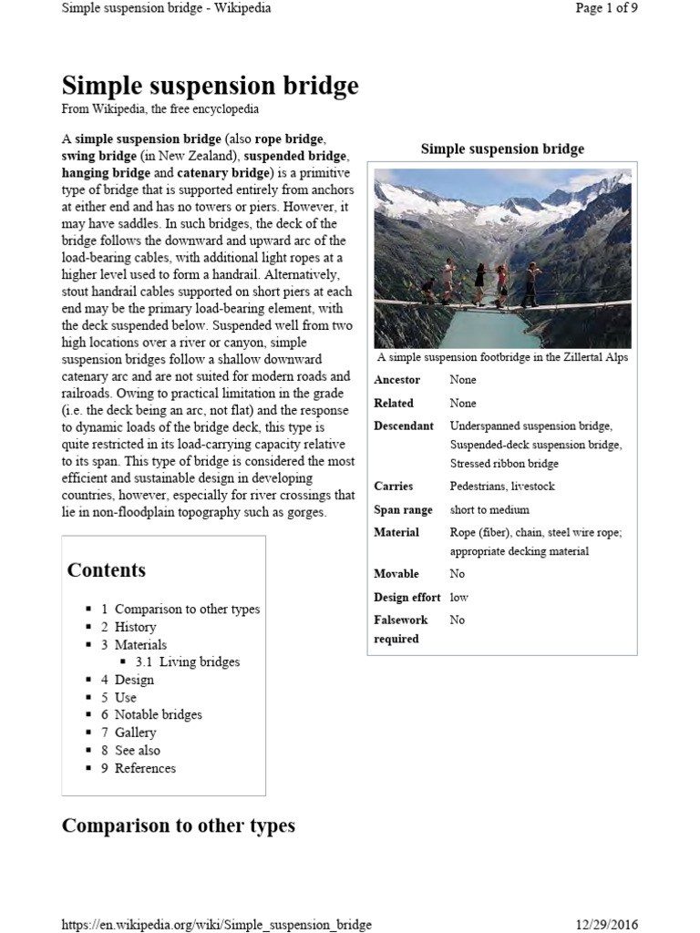 Simple Suspension Bridge Overview | PDF | Structural Engineering ...