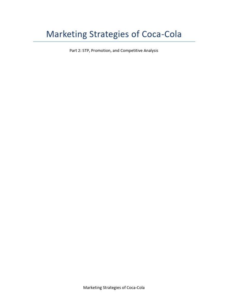 Coca-Cola Marketing Strategies Overview | PDF | Coca Cola | Pepsi