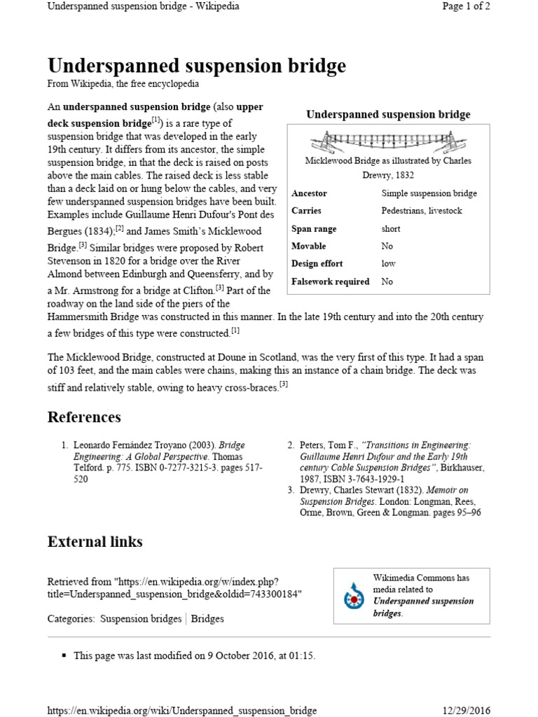 Overview of Underspanned Suspension Bridges | PDF | Structural ...
