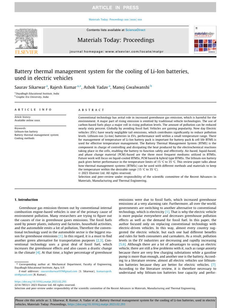 Li-Ion Battery Cooling Systems for EVs | PDF | Lithium Ion Battery ...