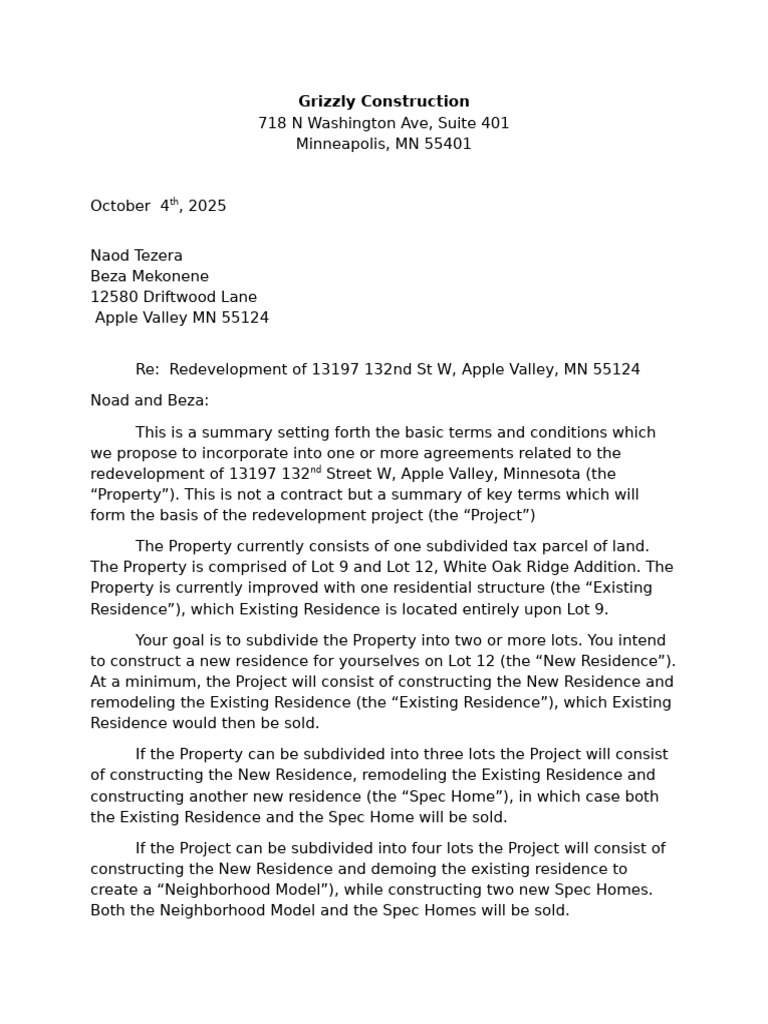 Apple Valley Redevelopment Proposal | PDF | Limited Liability Company ...