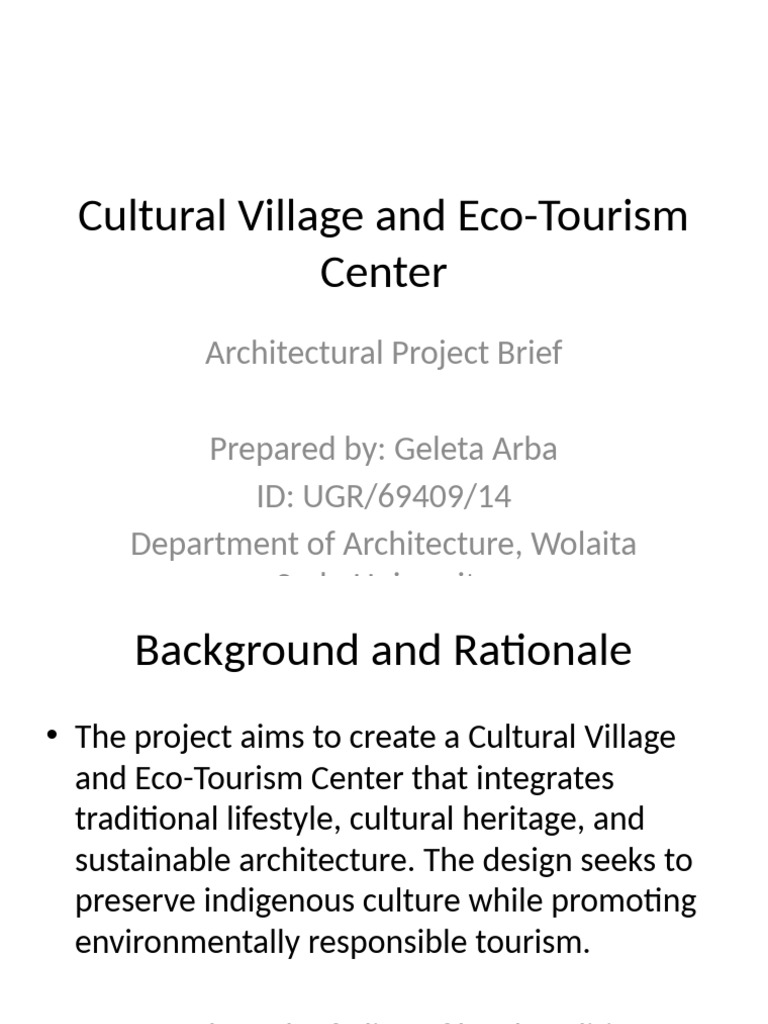 Cultural Village Eco-Tourism Project | PDF | Sustainability | Tourism