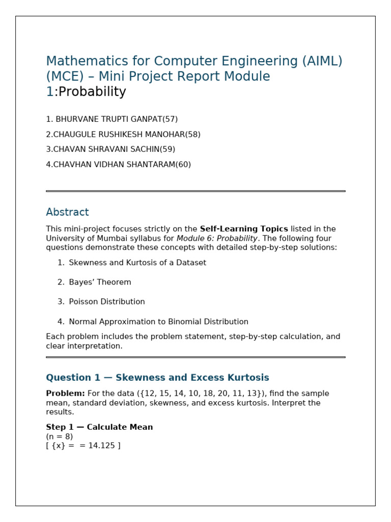 Module 6 - Probability (Self-Learning Topics) - Mini Project | PDF ...