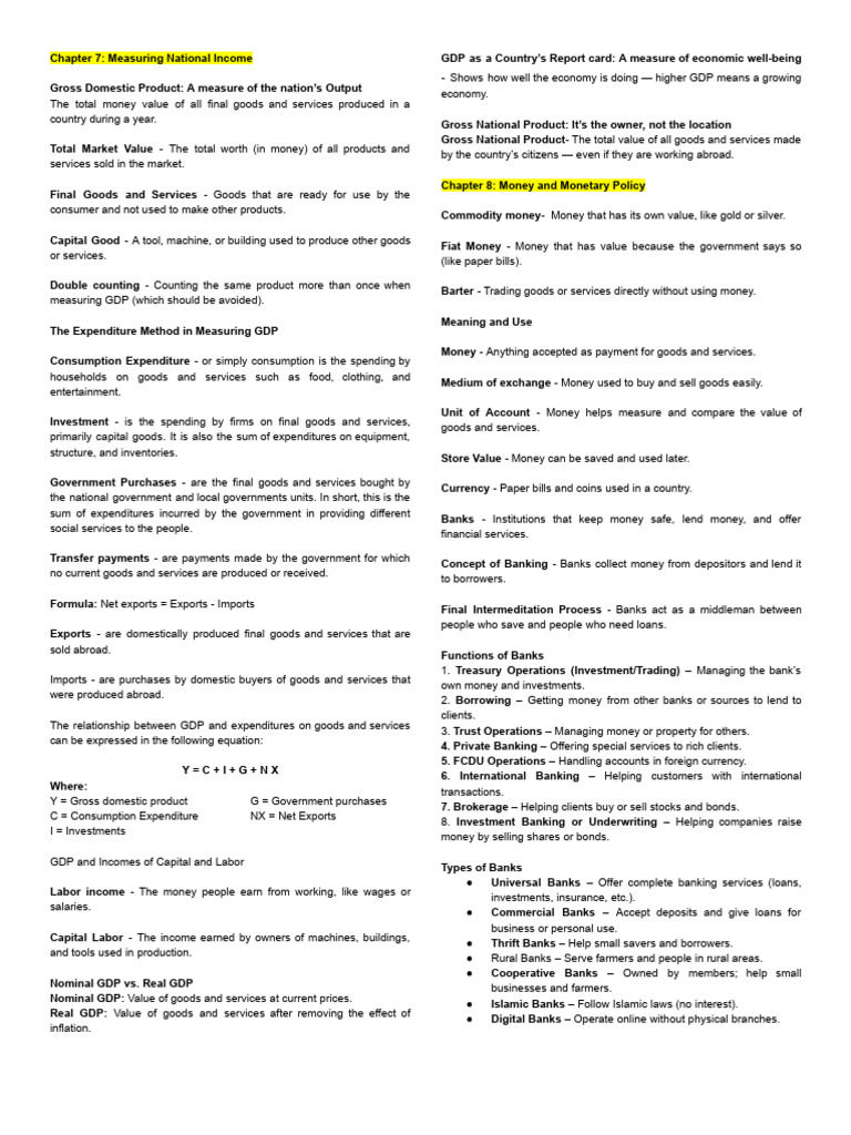 National Income Measurement Explained | PDF | Taxes | Measures Of ...