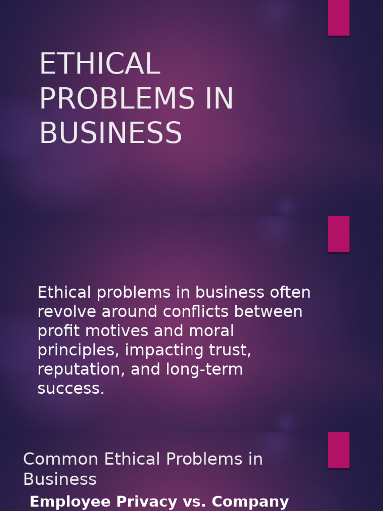 Common Ethical Issues in Business | PDF