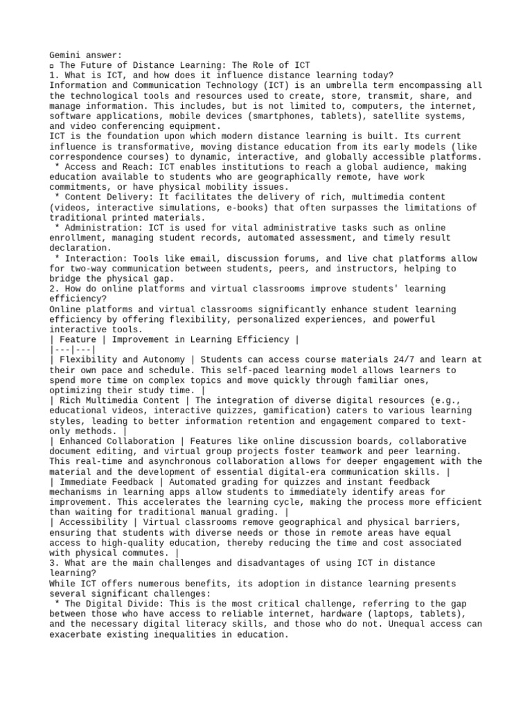 ICT's Impact on Distance Learning Today | PDF | Educational Technology ...