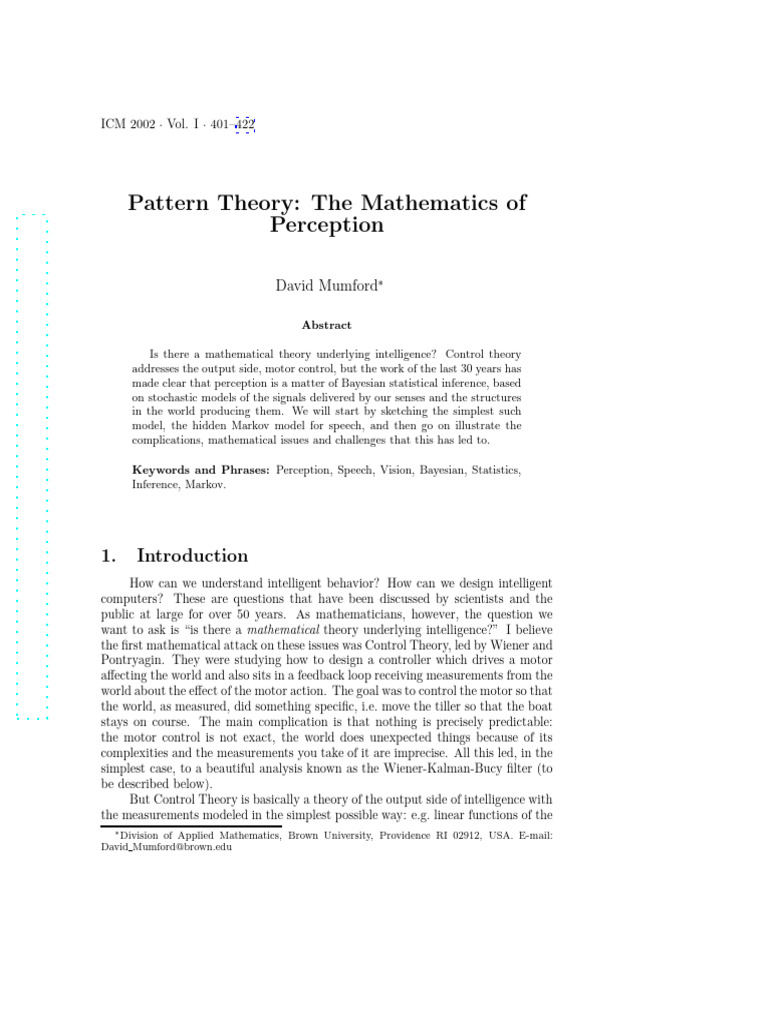The Mathematics of Perception | PDF | Applied Mathematics