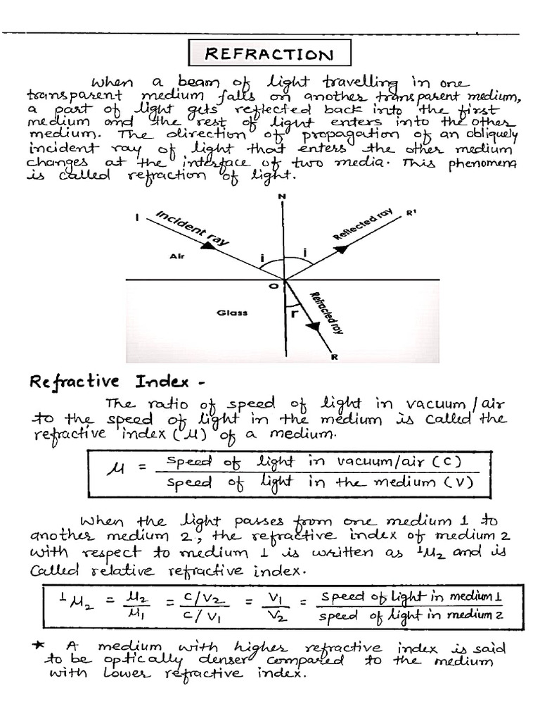 Refraction and TIR | PDF