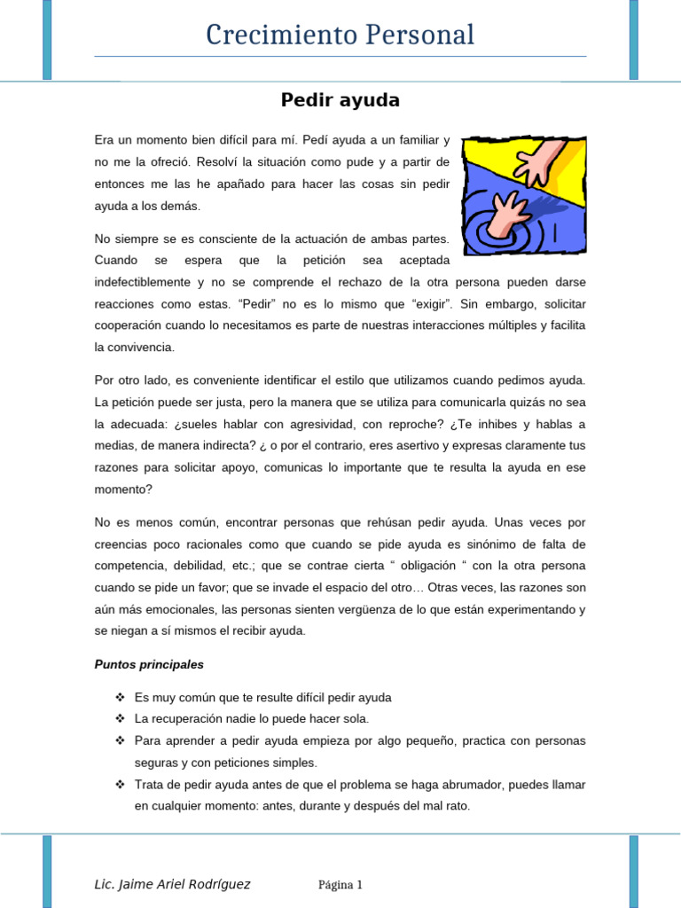 2. Pedir Ayuda | PDF | Ciencias del comportamiento | Psicología Social, image size:768x1024