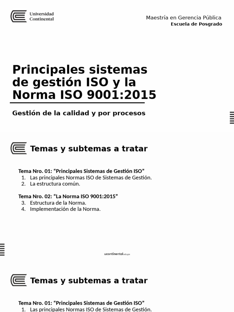 Sistemas de Gestión ISO y Norma 9001:2015 | PDF | Planificación ...