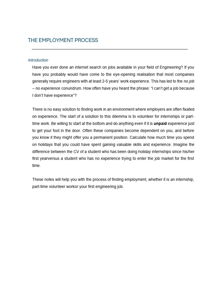 The Employment Procedure | PDF