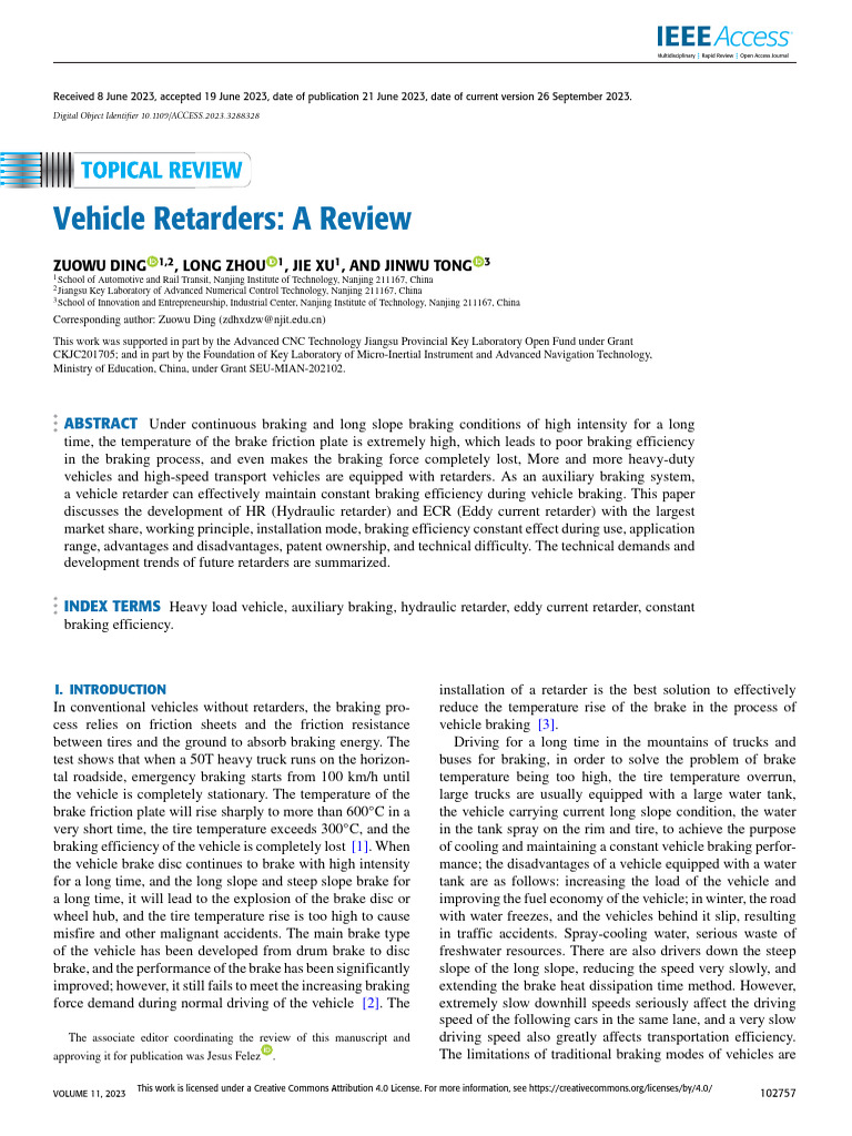 Vehicle Retarders: Types and Efficiency | PDF | Brake | Vehicles