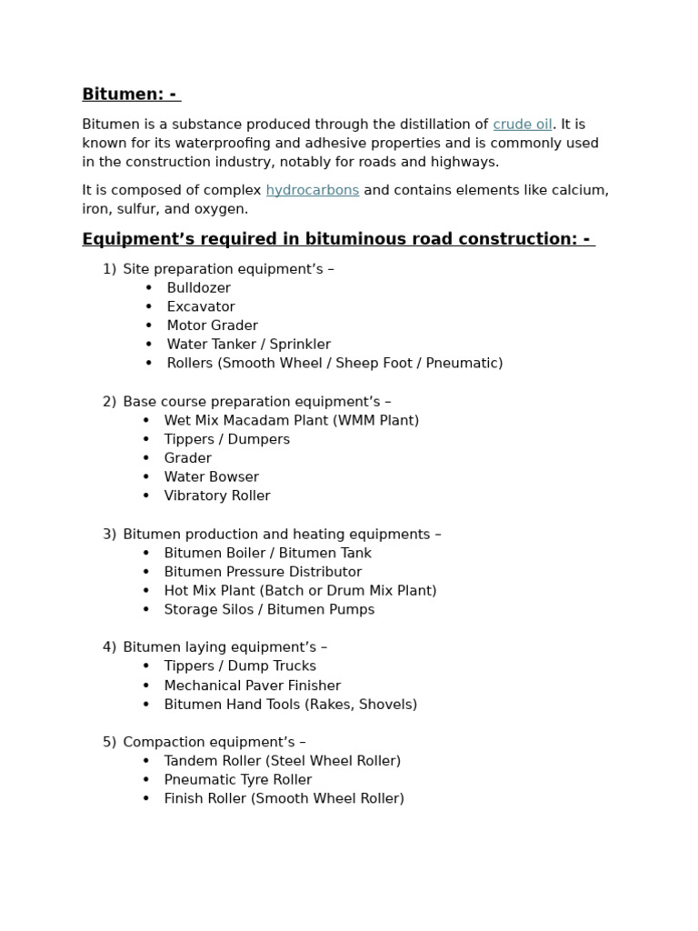 Bitumen Road Construction | PDF