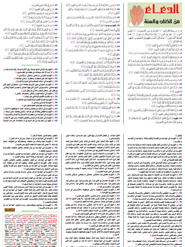 مطوية الدعاء من الكتاب والسنة ف | PDF