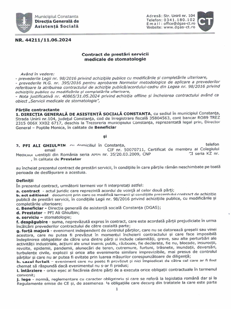 Contract de Prestari Servicii 1 | PDF