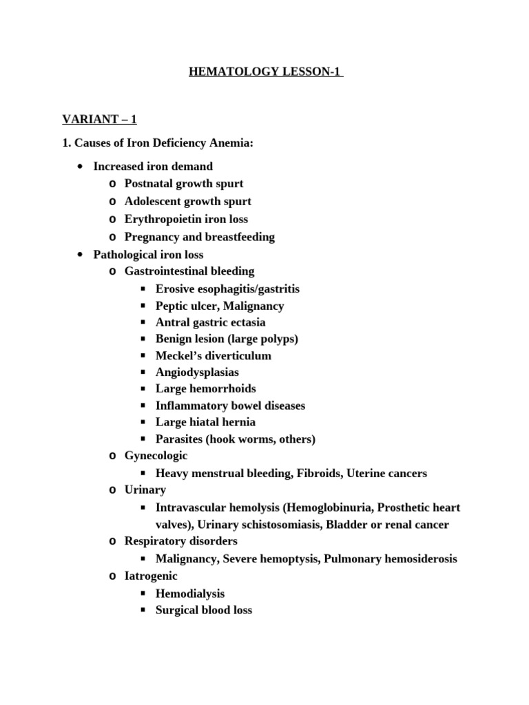 Causes and Treatment of Anemia | PDF | Anemia | Blood