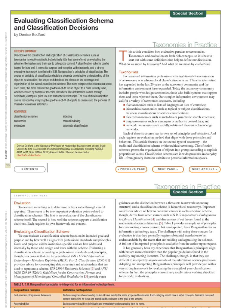 Evaluating Classification Schema and Classification Decisions | PDF ...