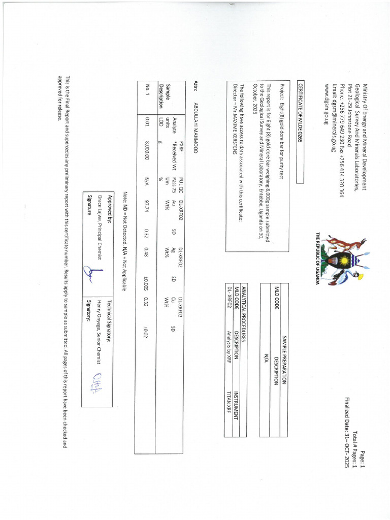 Assy Laboratory Report 8kgs | PDF
