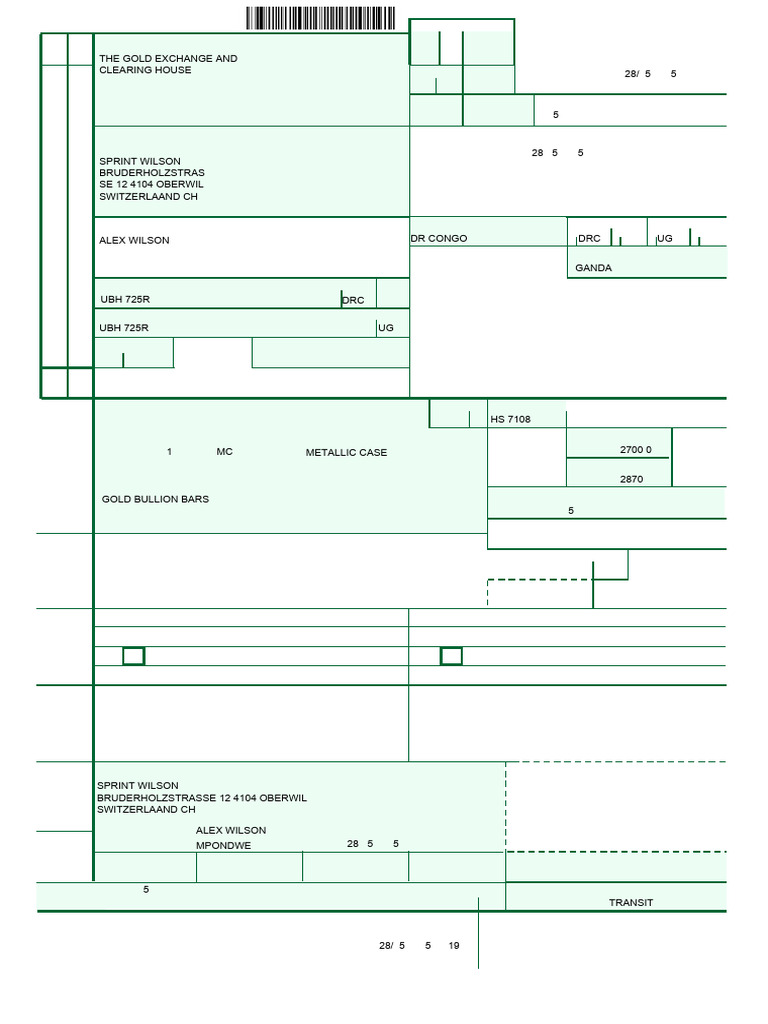 Customs Transit Declaration Form | PDF