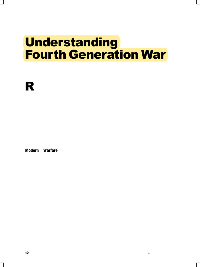 Understanding Fourth Generation Warfare | PDF | Saddam Hussein | United ...
