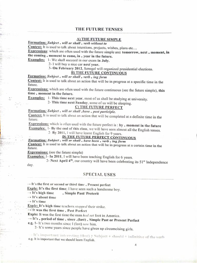 Tenses in English | PDF