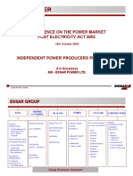 ESSAR POWER CONFERENCE ON THE POWER MARKET POST ELECTRICITY ACT 2003