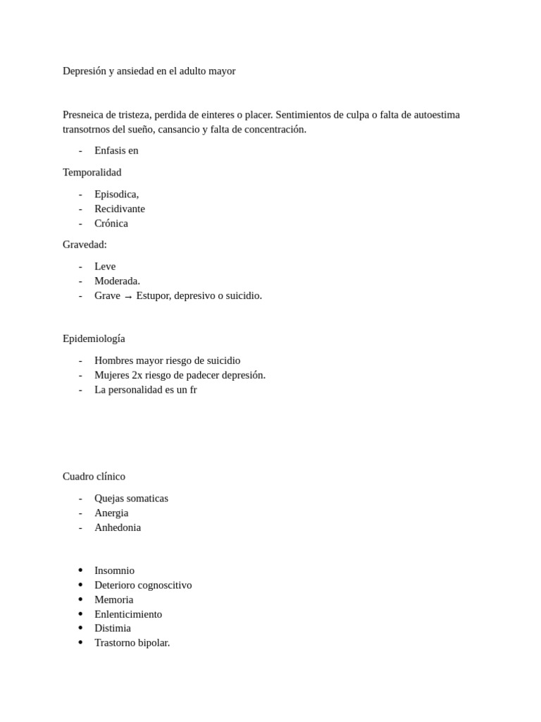 Depresión y ansiedad en adultos mayores | PDF