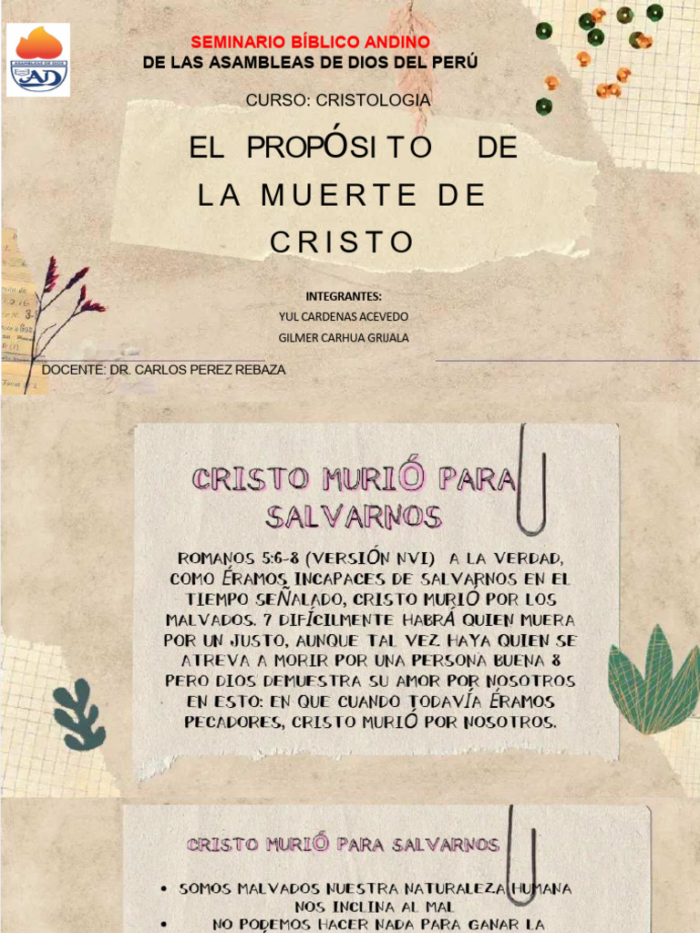 Propósitos de la Muerte de Cristo | PDF | Cristo (título) | Teología