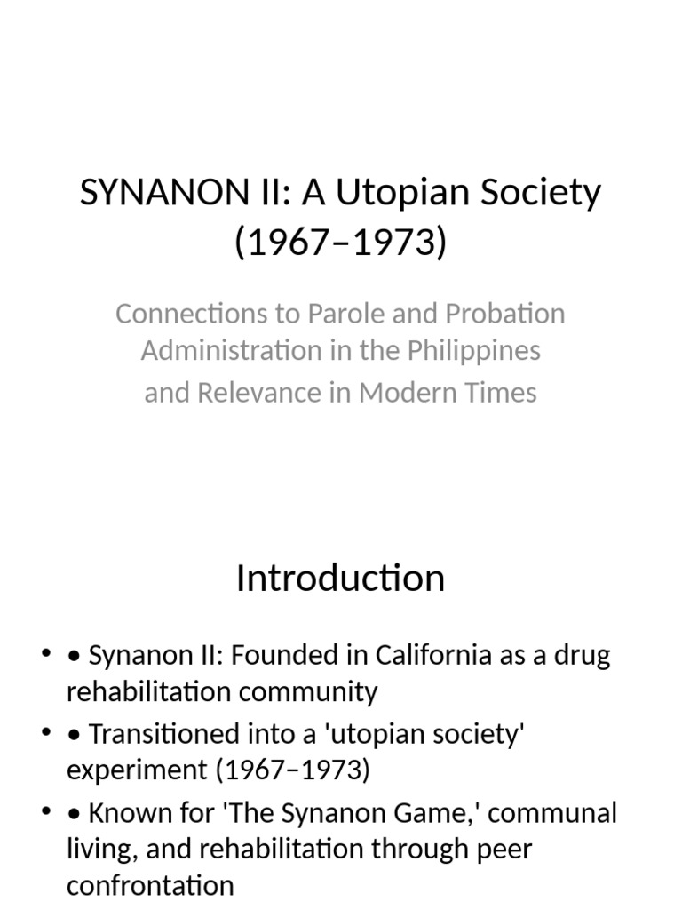 Synanon II: Lessons for Modern Rehabilitation | PDF | Rehabilitation ...
