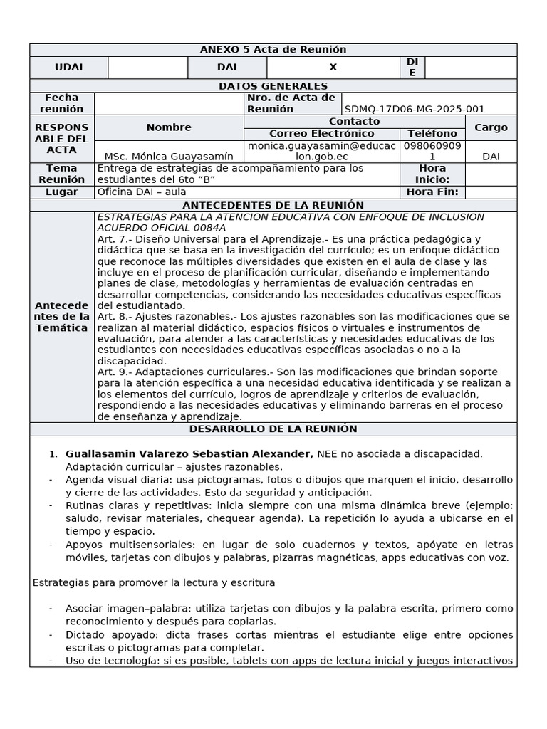 Estrategias Inclusivas para Estudiantes | PDF | Plan de estudios ...