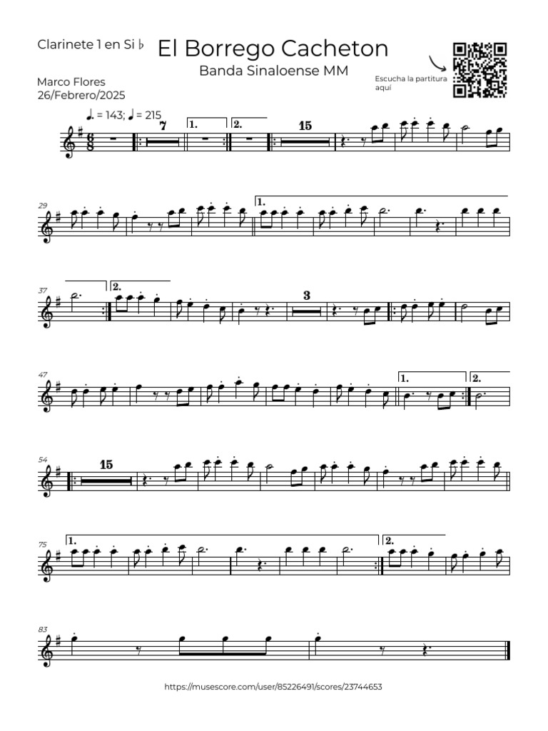 El Borrego Cacheton Partitura | PDF