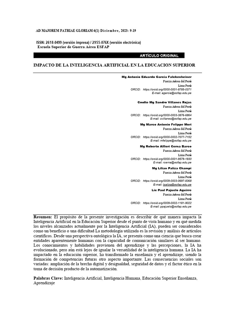 Impacto de la IA en la Educación Superior | PDF | Inteligencia ...