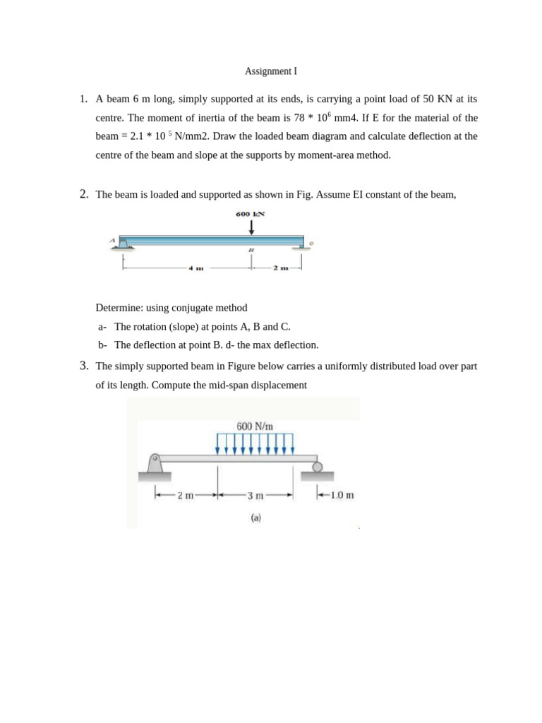 Beam Deflection and Slope Calculations | PDF