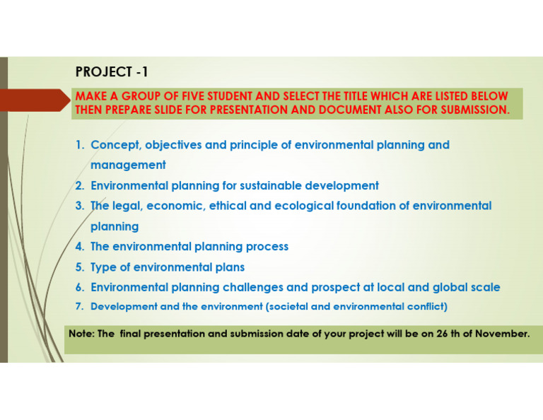 Environmental Planning Project Guidelines | PDF