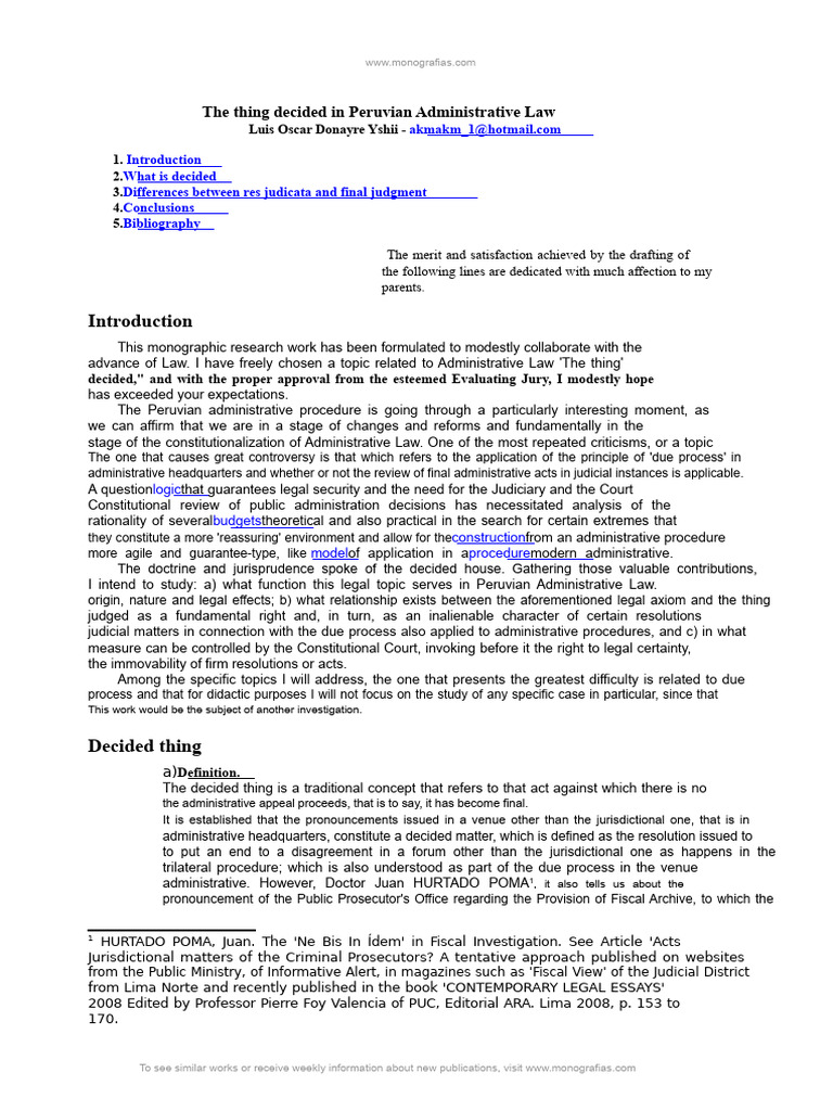Peruvian Administrative Law Explained | PDF | Administrative Law | Res ...