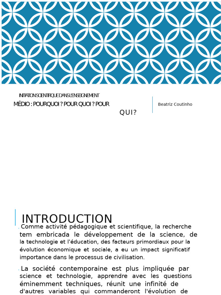 Initiation Scientifique en Éducation | PDF | Science | Mathématiques