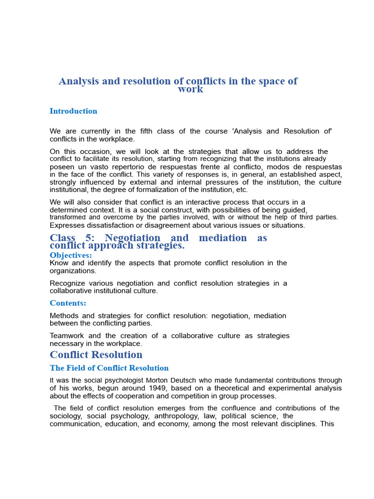 Five Conflict Resolution Methods | PDF | Mediation | Negotiation
