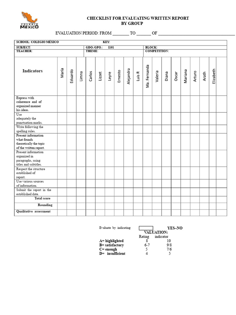 Ok-Checklist-Written Report-Group | PDF