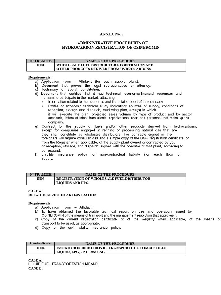 Hydrocarbon Registration Procedures Guide | PDF | Liquefied Natural Gas ...