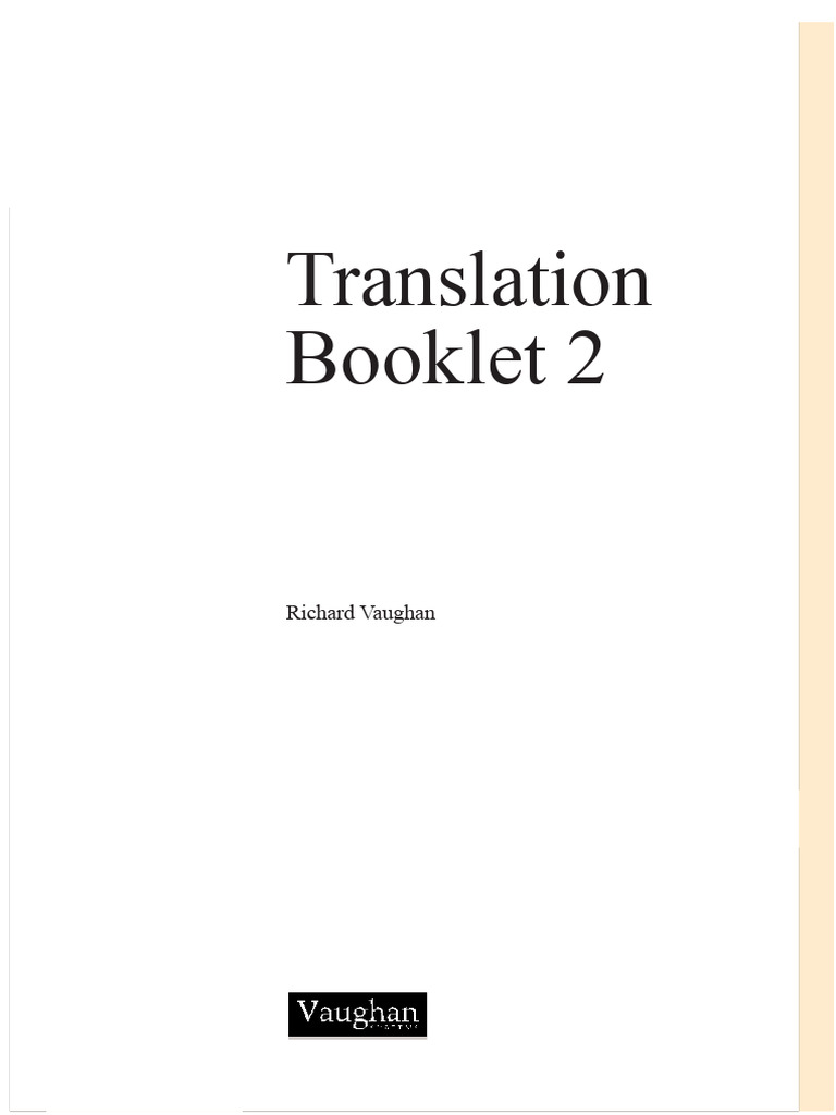 Vaughan Translation Booklet 2 Guide | PDF | English Language | Human ...