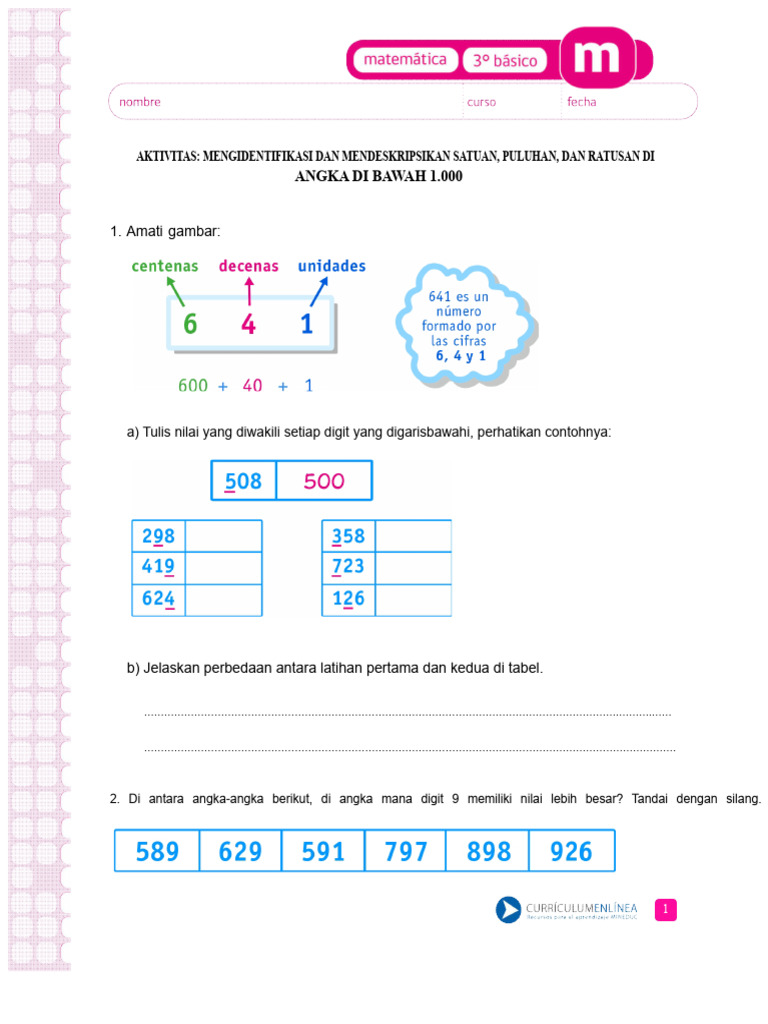 Mengidentifikasi Satuan dan Nilai Angka | PDF