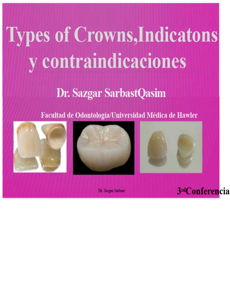 Tipos de Coronas Dentales y Usos | PDF | Diente | Ramas de Odontología