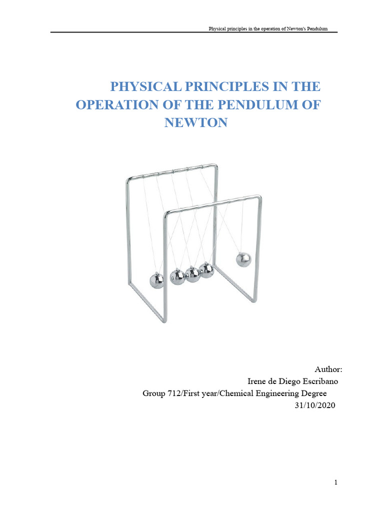 Physical Principles in The Operation of Newton's Pendulum | PDF | Force ...
