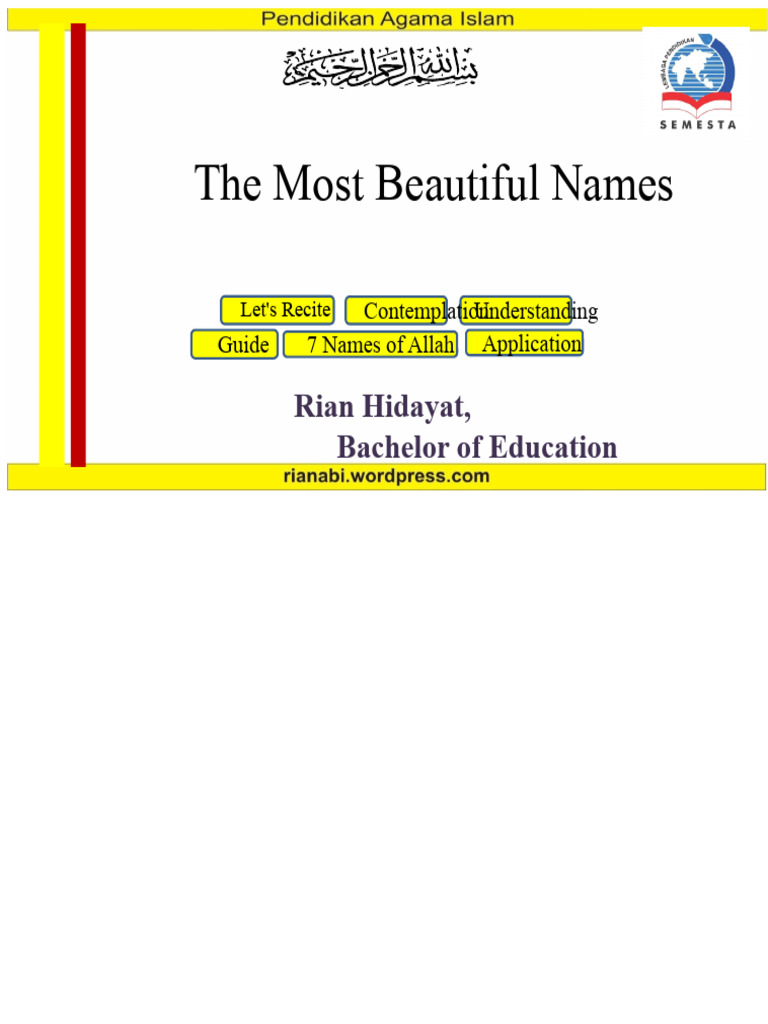 Understanding the 99 Names of Allah | PDF | God In Islam | Muhammad
