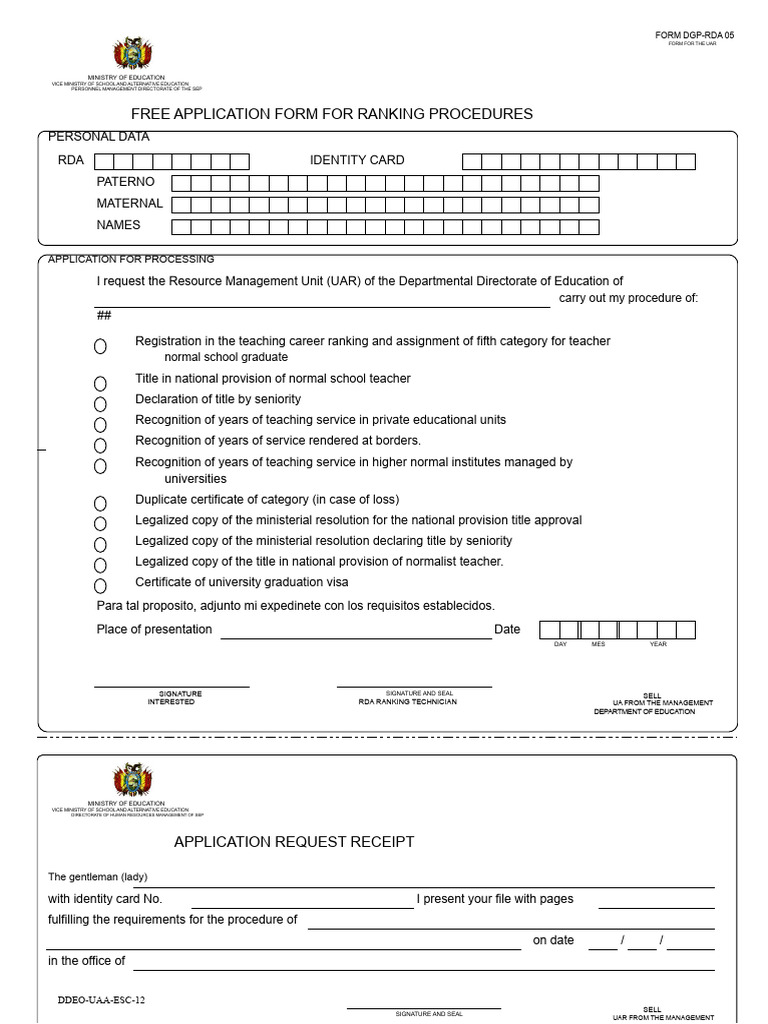 Free Application for Teacher Ranking | PDF | Government And Personhood