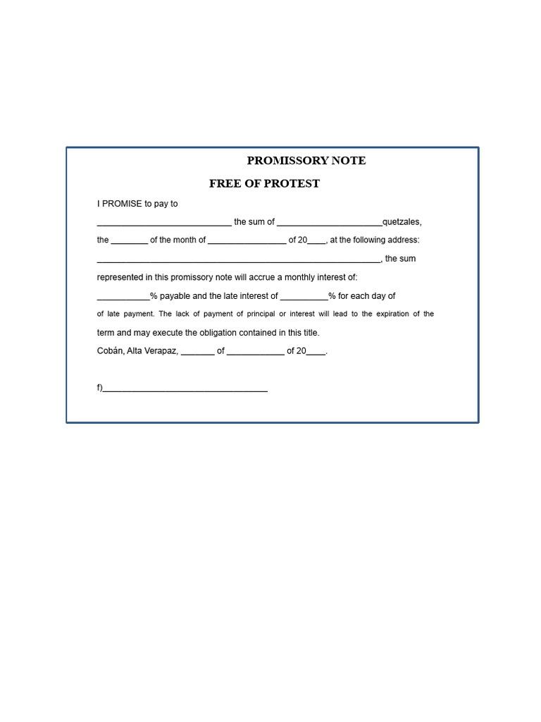 Promissory Note Template with Terms | PDF