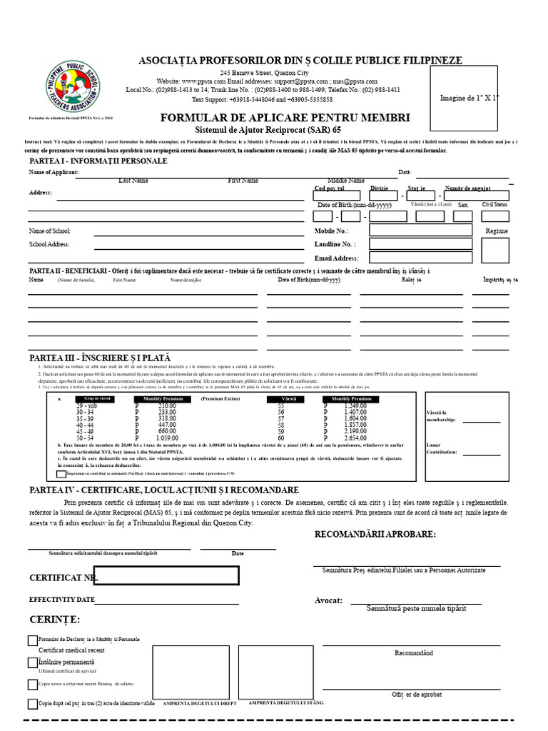 Formularul MAS 65 | PDF