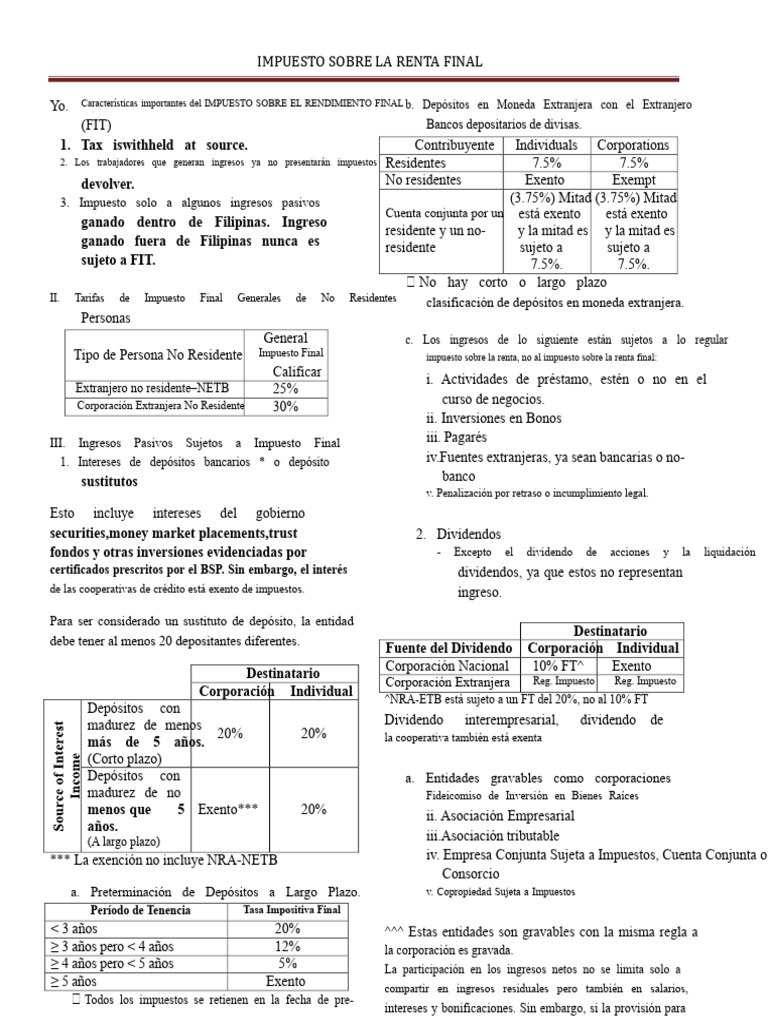 Guía del Impuesto sobre la Renta Final | PDF | Impuestos | Impuesto ...