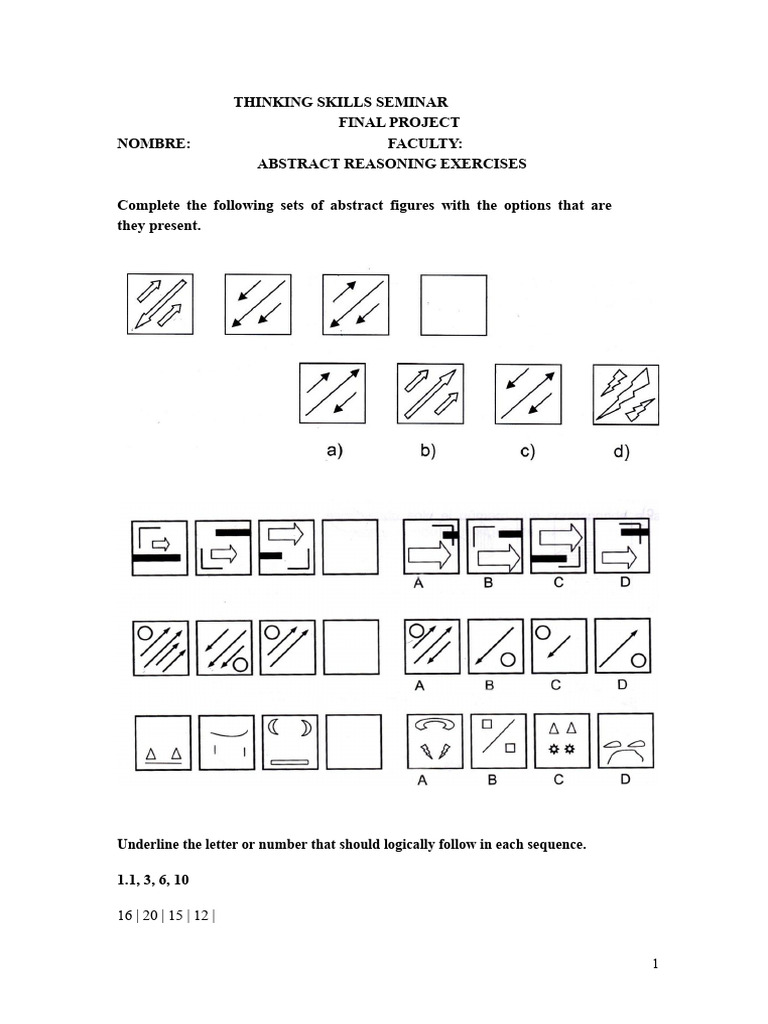 Abstract Reasoning & Comprehension Exercises | PDF | Reading Comprehension
